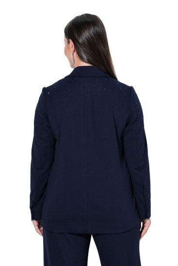 Ulla Popken 852498 Blazer med strass Mørkeblå - Blazere - Blazere i store størrelser for dame