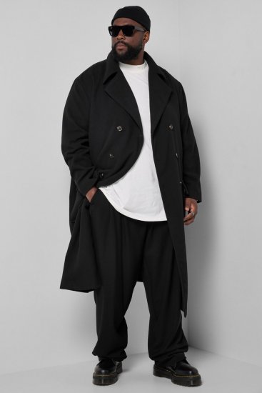 STHUGE 852519 Klassisk Ullfrakk Svart - Jakker - Store jakker - 2XL-12XL