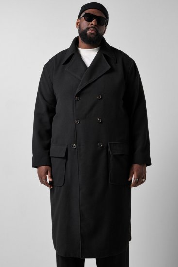 STHUGE 852519 Klassisk Ullfrakk Svart - Jakker - Store jakker - 2XL-12XL