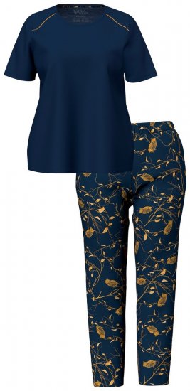 Ulla Popken 852577 Mønstret pyjamas Mørkeblå - Pyjamas/Loungewear - 