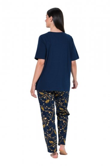 Ulla Popken 852577 Mønstret pyjamas Mørkeblå - Pyjamas/Loungewear - 