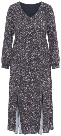 Ulla Popken 852606 Mønstret maxikjole Svart - Maxikjoler - Maxikjoler for damer i store størrelser