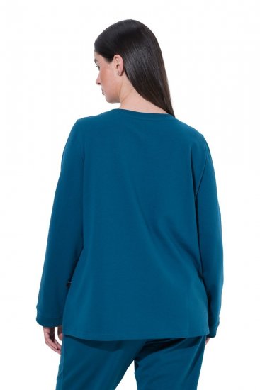 Ulla Popken 852710 Langermet hjemmegenser Petrol - Pyjamas/Loungewear - 
