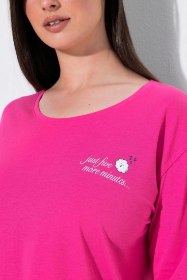 Ulla Popken 852747 Langermet pyjamasoverdel Rosa - Pyjamas/Loungewear - 