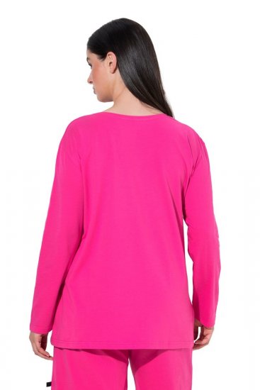 Ulla Popken 852747 Langermet pyjamasoverdel Rosa - Pyjamas/Loungewear - 