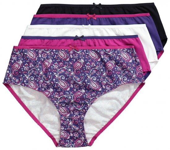 Ulla Popken 852935 Blomstrete truser 5-pakning Kongeblå - Truser - 
