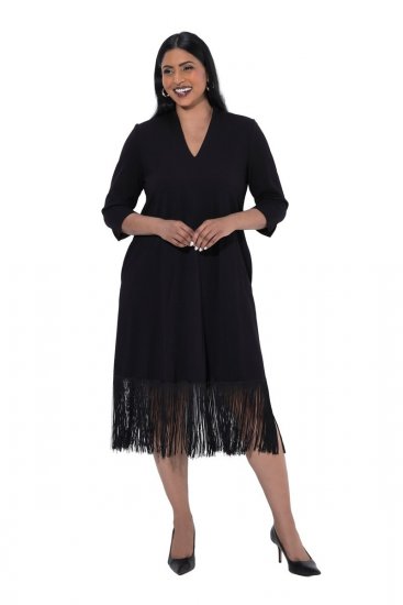 Ulla Popken 852937 Jerseykjole Svart - Jerseykjoler - 