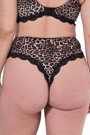 Ulla Popken 853106 Dyremønstrede stringtruser Svart - Truser - 