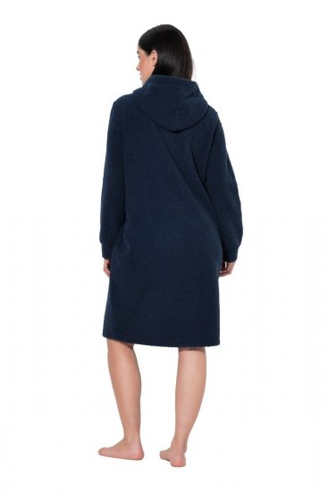 Ulla Popken 853353 Hjemmekjole med hette Mørkeblå - Pyjamas/Loungewear - 