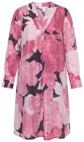 Ulla Popken 853426 Blomstret kjole Plomme - Midikjoler - Midikjoler i store størrelser