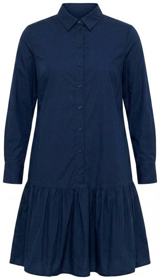 Ulla Popken 853457 Langermet kjole Mørkeblå - Midikjoler - Midikjoler i store størrelser