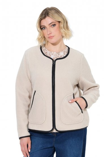 Ulla Popken 853685 Teddyjakke Champagne - Jakker - Damejakker i store størrelser