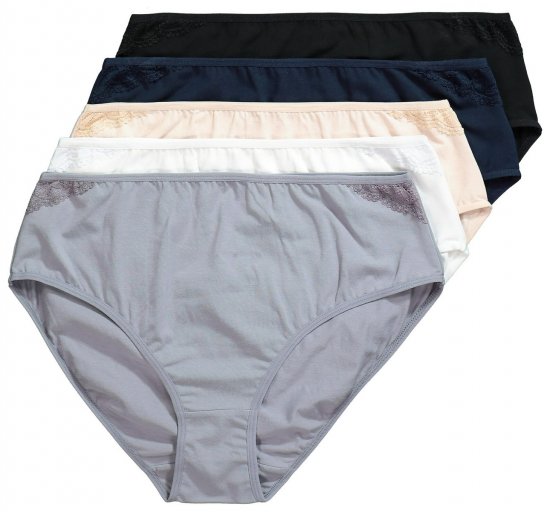 Ulla Popken 853698 Truser med blonder 5-pakning Svart - Truser - 