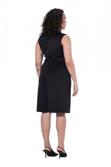 Ulla Popken 853766 Ermeløs bodycon-kjole med strass Svart - Sommerkjoler - Sommerkjoler for kvinner i store størrelser
