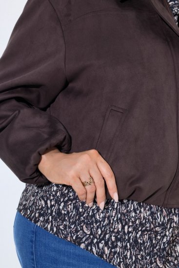 Ulla Popken 853792 Jakke i kunstsemsket skinn Brun - Jakker - Damejakker i store størrelser