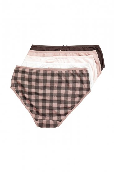 Ulla Popken 854114 Rutete truser 5-pakning Taupe - Truser - 