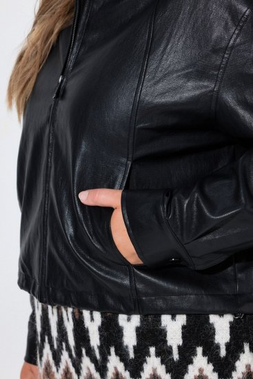 Ulla Popken 854795 Bikerjakke i kunstskinn Svart - Jakker - Damejakker i store størrelser