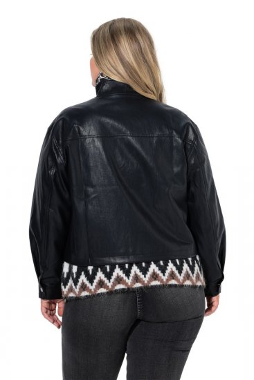 Ulla Popken 854795 Bikerjakke i kunstskinn Svart - Jakker - Damejakker i store størrelser
