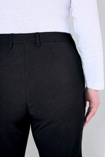 Ulla Popken 854987 Varme stretchbukser med komfortlinning Svart - Stoffbukser - Vide bukser til dame i store størrelser