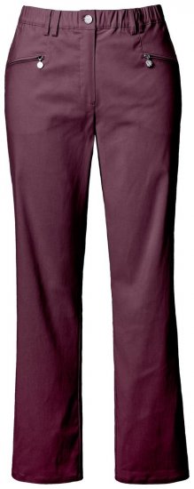 Ulla Popken 854987 Varme stretchbukser med komfortlinning Aubergine - Stoffbukser - Vide bukser til dame i store størrelser