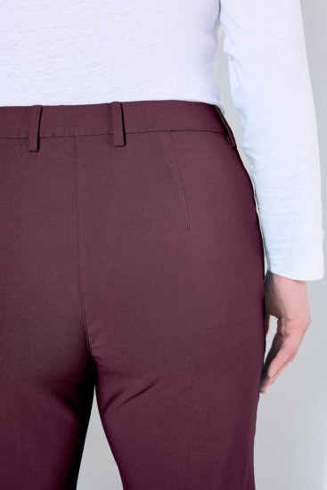 Ulla Popken 854987 Varme stretchbukser med komfortlinning Aubergine - Stoffbukser - Vide bukser til dame i store størrelser