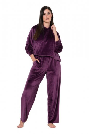 Ulla Popken 856119 Hjemmebukser Plomme - Pyjamas/Loungewear - 
