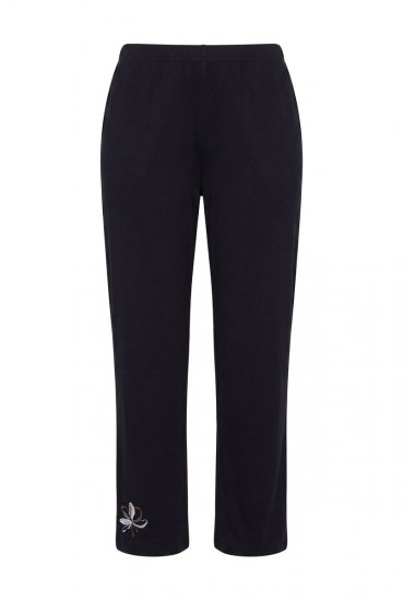 Ulla Popken 856134 Blomstret pyjamas Svart - Pyjamas/Loungewear - 