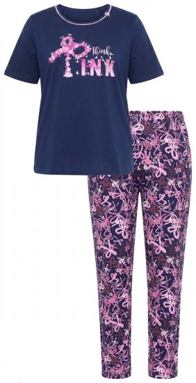 Ulla Popken 856141 Langermet pyjamas Mørkeblå - Pyjamas/Loungewear - 