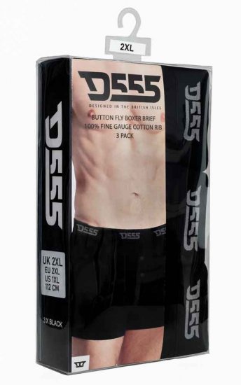 D555 Driver Boxershorts 3-pack Black - Undertøy & badetøy - Undertøy store størrelser 