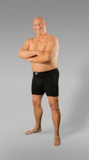 20 Nodi 938 Stretch Cotton Boxer with Embroidered Long Leg Black - Boxershorts - Boksershorts for menn i store størrelser