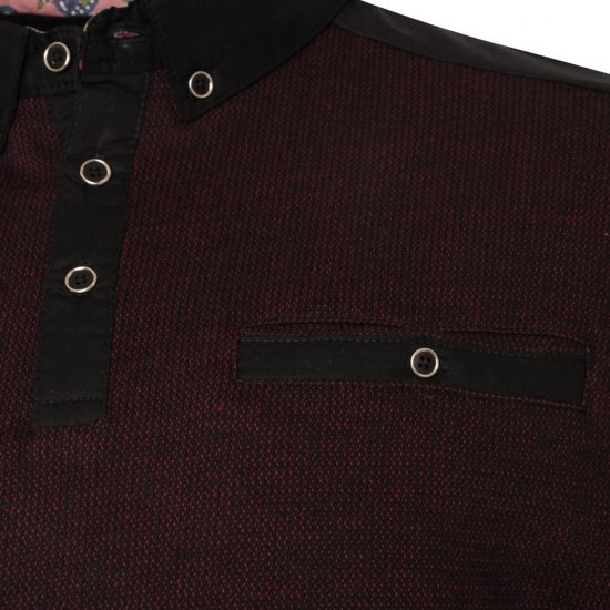 Kam Jeans 5490 Jersey Weave Contrast Polo Black - Polo- & piqueskjorter - Poloskjorte i store størrelser - 2XL-8XL