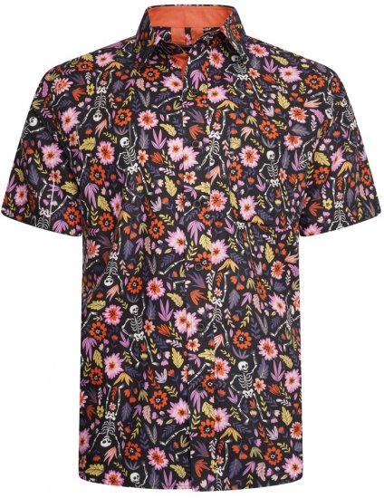 Kam Jeans 6041 Skeleton Digital Print Shirt Navy - Skjorter - Store skjorter - 2XL-8XL