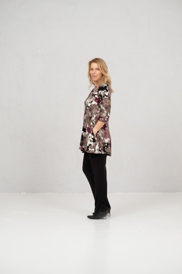 Scandinavian Caramel Flower Petals Tunic Brown - Trykket T-skjorter for dame - 