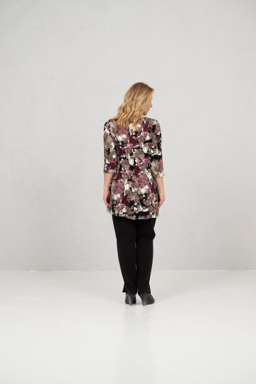 Scandinavian Caramel Flower Petals Tunic Brown - Trykket T-skjorter for dame - 