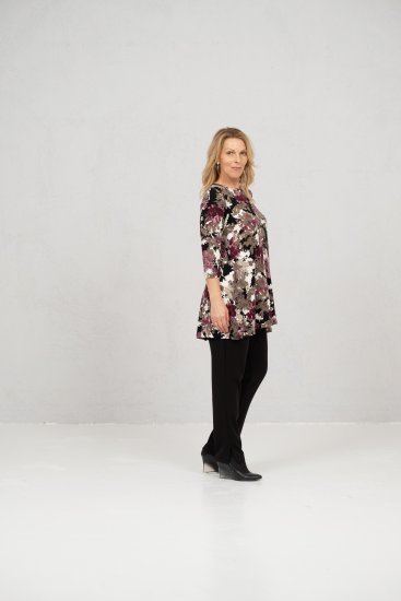 Scandinavian Caramel Flower Petals Tunic Brown - Trykket T-skjorter for dame - 