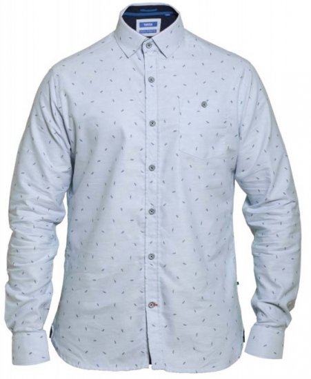 D555 Addington Printed Oxford Shirt Blue - Skjorter - Store skjorter - 2XL-8XL