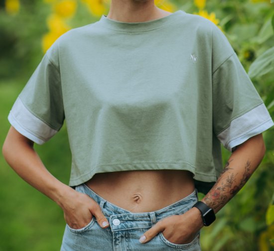Nora Mikken AGNES Crop Top Green - T-skjorter - 