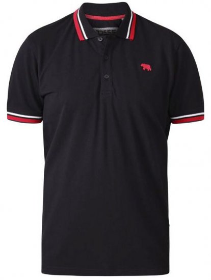 D555 Allante 1 Pique Polo Black - Polo- & piqueskjorter - Poloskjorte i store størrelser - 2XL-8XL