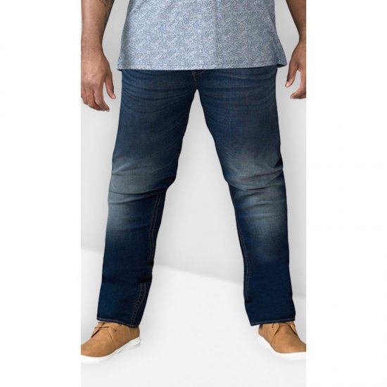 D555 Ambrose Tapered Fit Stretch Jeans Dark Blue TALL SIZES - HERREKLÆR MT-6XLT - Klær for høye menn