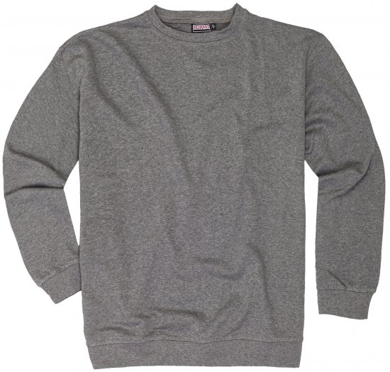 Adamo Athen Crew neck Sweatshirt Grey - Gensere og Hettegensere - Store hettegensere - 2XL-8XL