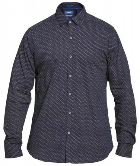 D555 Babworth Long Sleeve Shirt Navy - Skjorter - Store skjorter - 2XL-8XL