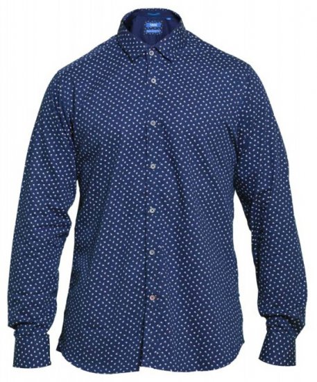 D555 Bainton Long Sleeve Shirt Navy - Skjorter - Store skjorter - 2XL-8XL