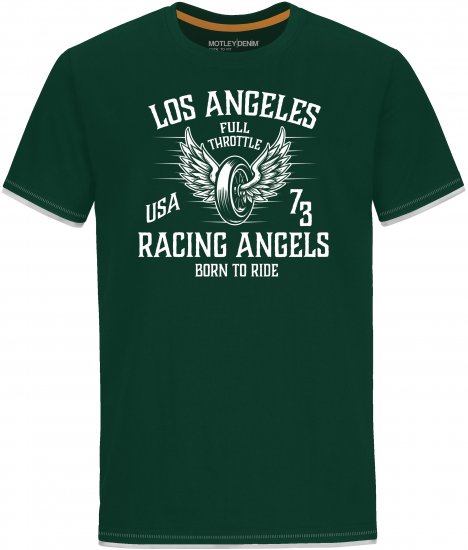 Motley Denim Barnet T-Shirt Racing Green - T-skjorter - Store T-skjorter - 2XL-14XL