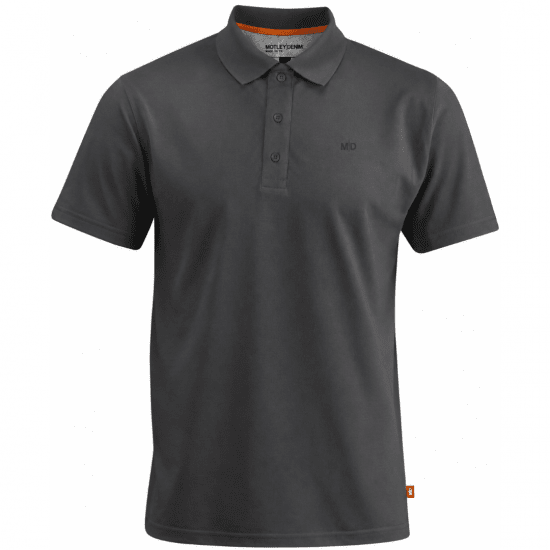 Motley Denim Bratislava Polo Charcoal - Polo- & piqueskjorter - Poloskjorte i store størrelser - 2XL-8XL