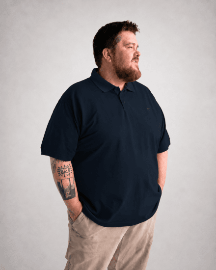 Motley Denim Bratislava Polo Navy - Polo- & piqueskjorter - Poloskjorte i store størrelser - 2XL-8XL