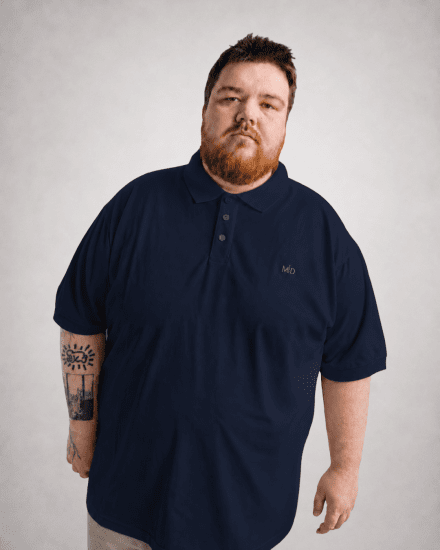 Motley Denim Bratislava Polo Navy - Polo- & piqueskjorter - Poloskjorte i store størrelser - 2XL-8XL