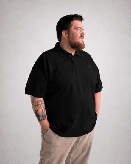 Motley Denim Bratislava Polo Black - Polo- & piqueskjorter - Poloskjorte i store størrelser - 2XL-8XL