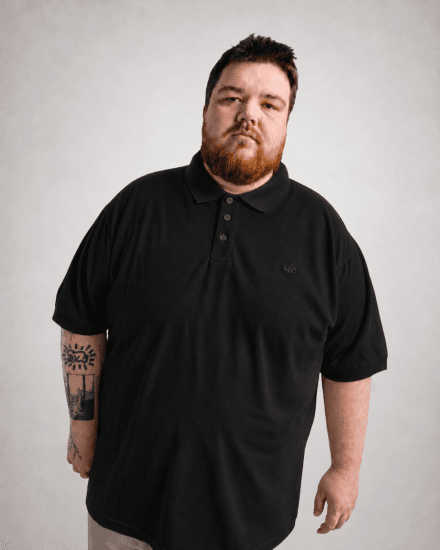 Motley Denim Bratislava Polo Black - Polo- & piqueskjorter - Poloskjorte i store størrelser - 2XL-8XL