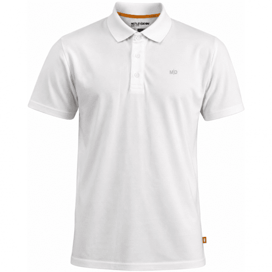 Motley Denim Bratislava Polo White - Polo- & piqueskjorter - Poloskjorte i store størrelser - 2XL-8XL