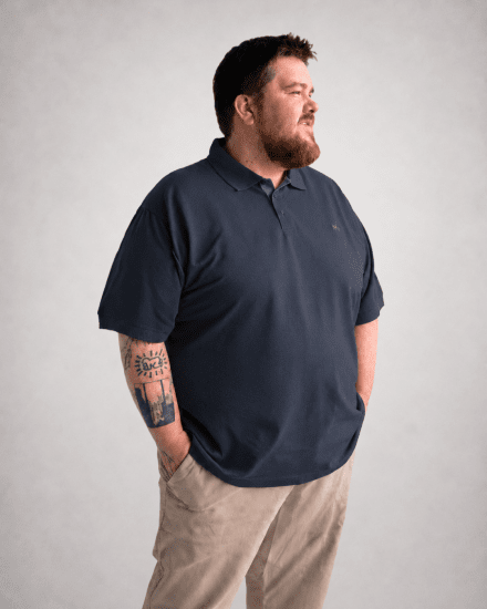 Motley Denim Bratislava Polo Dark Indigo - Polo- & piqueskjorter - Poloskjorte i store størrelser - 2XL-8XL